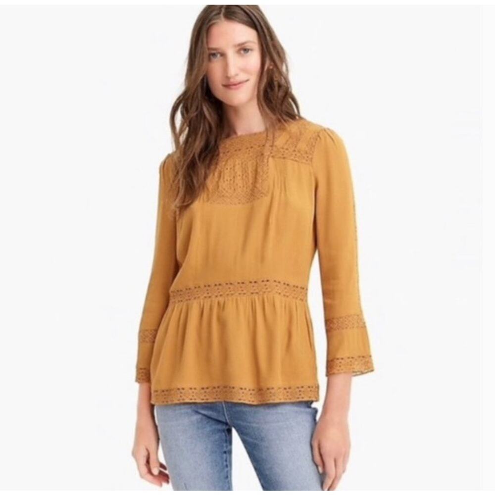 J Crew Point Sur crochet top size 6 boho cottage lace